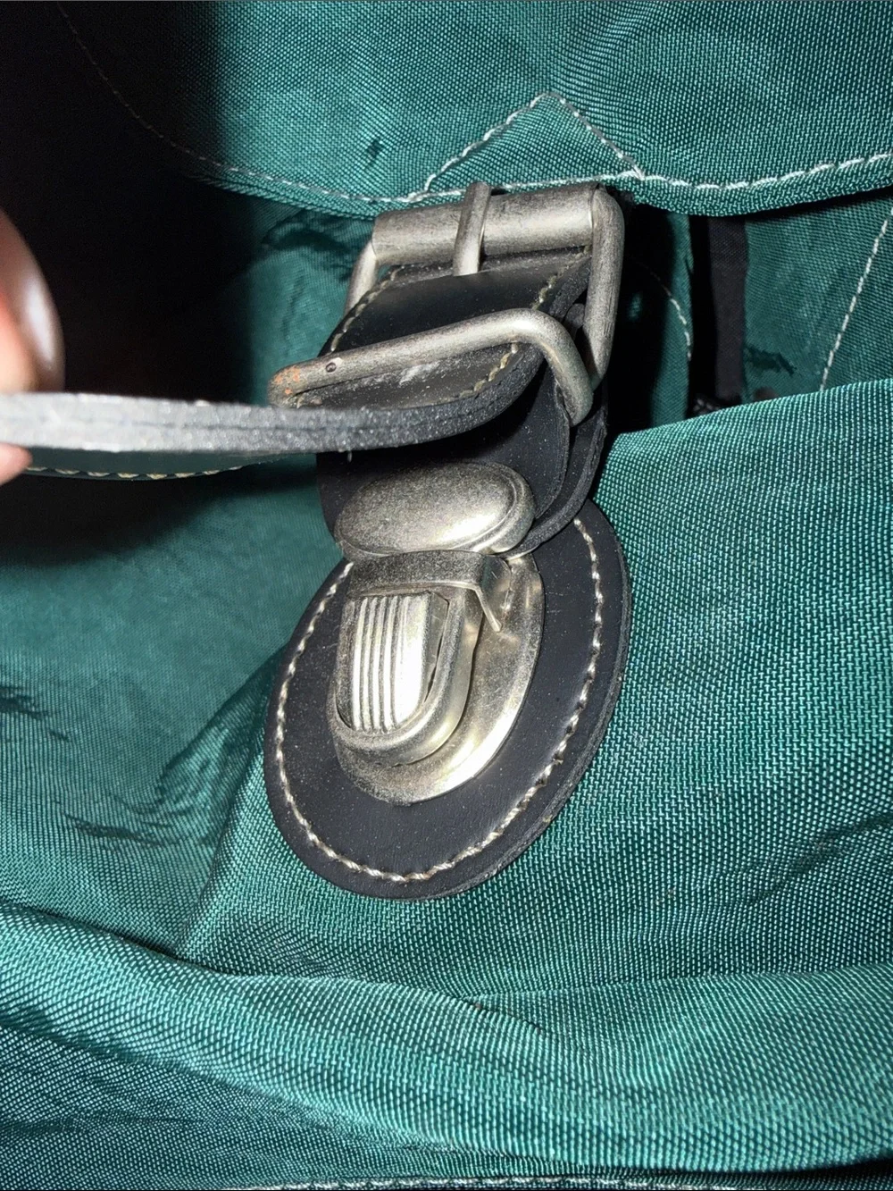 GAP Nylon Green Drawstring Flap Top Buckle Backpack with Matching Toiletry Case
